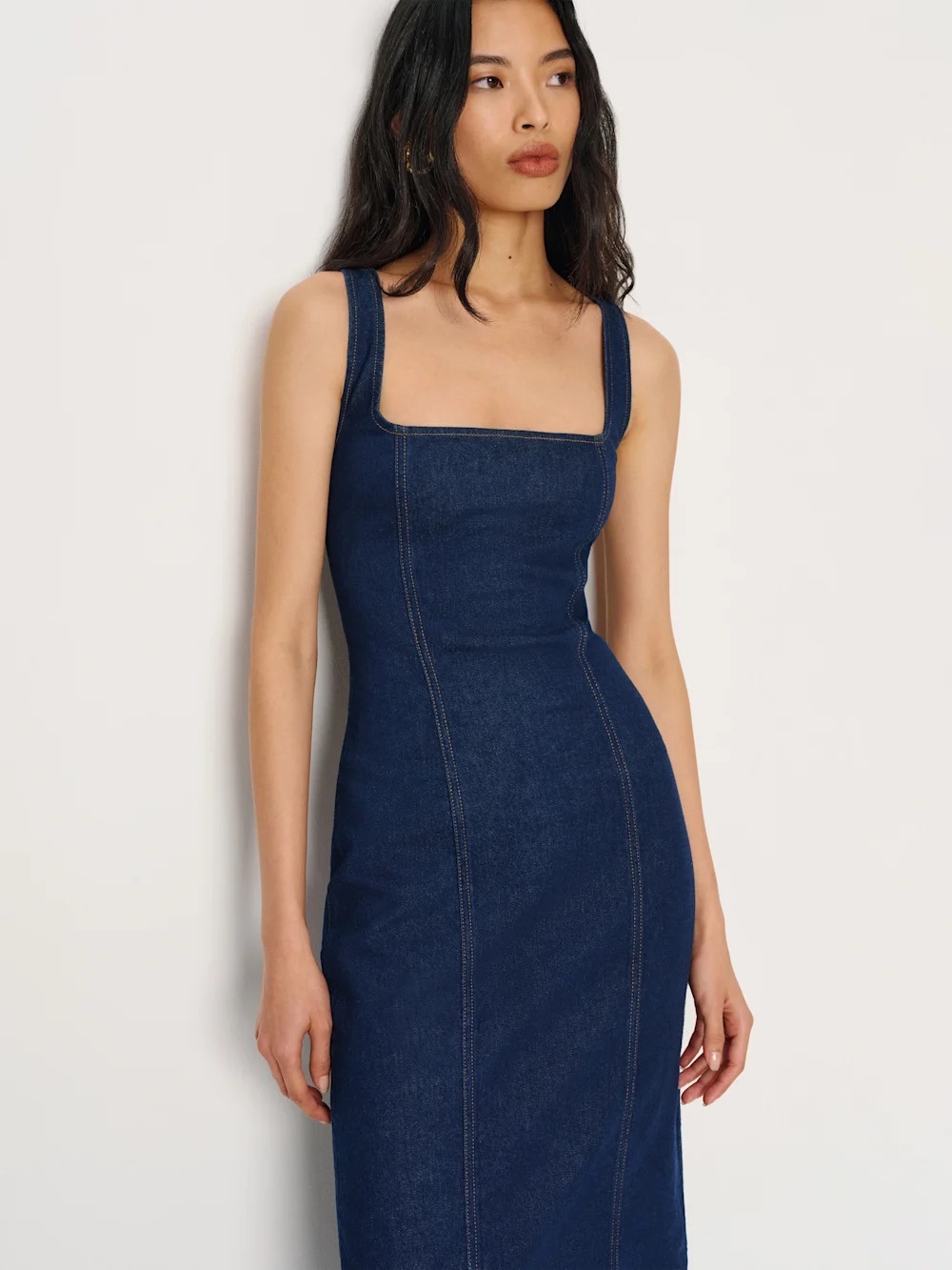 Reformation Gladys Super Stretch Denim Middi Dress - Picture 3 of 4